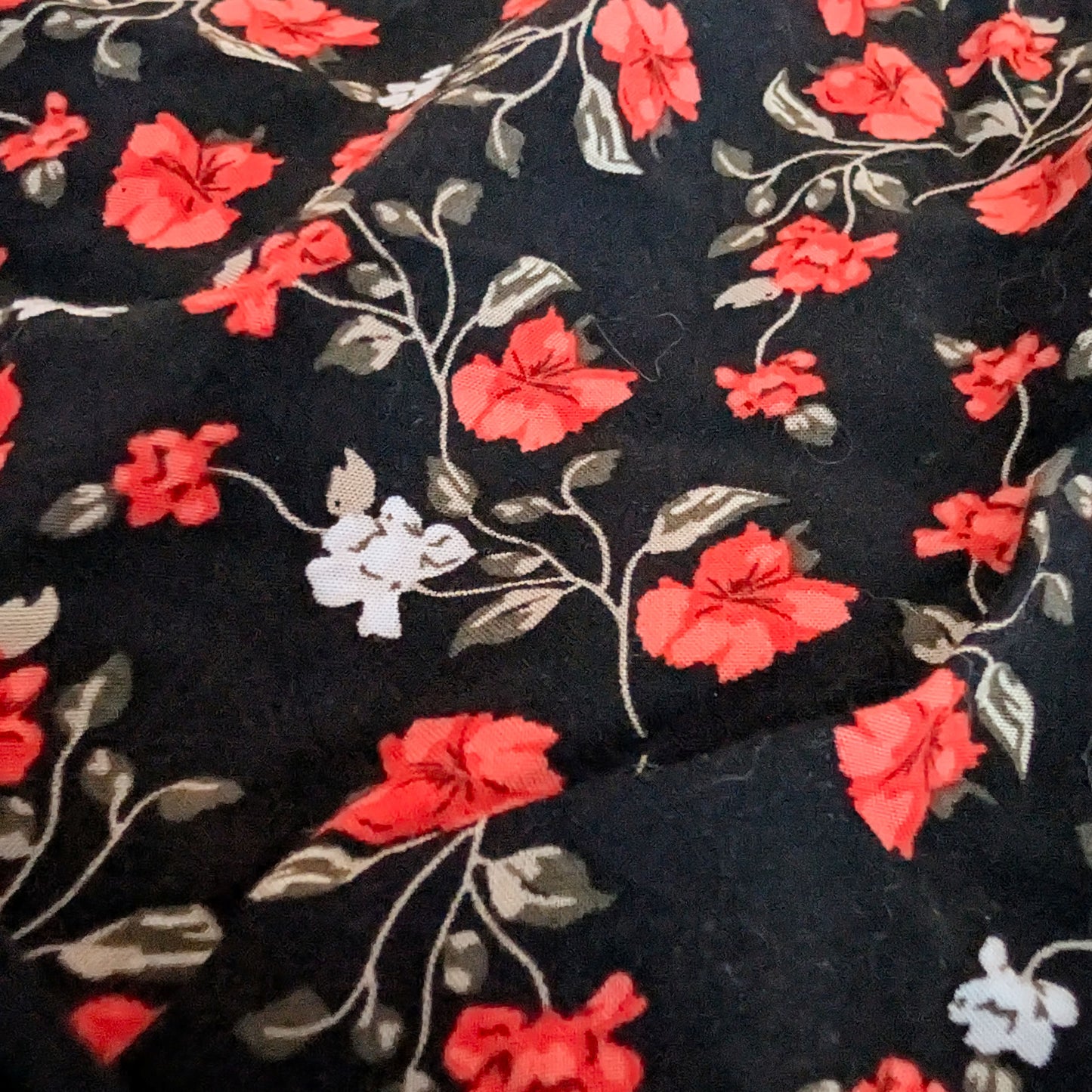 Black floral Long Sleeve Wrap Top