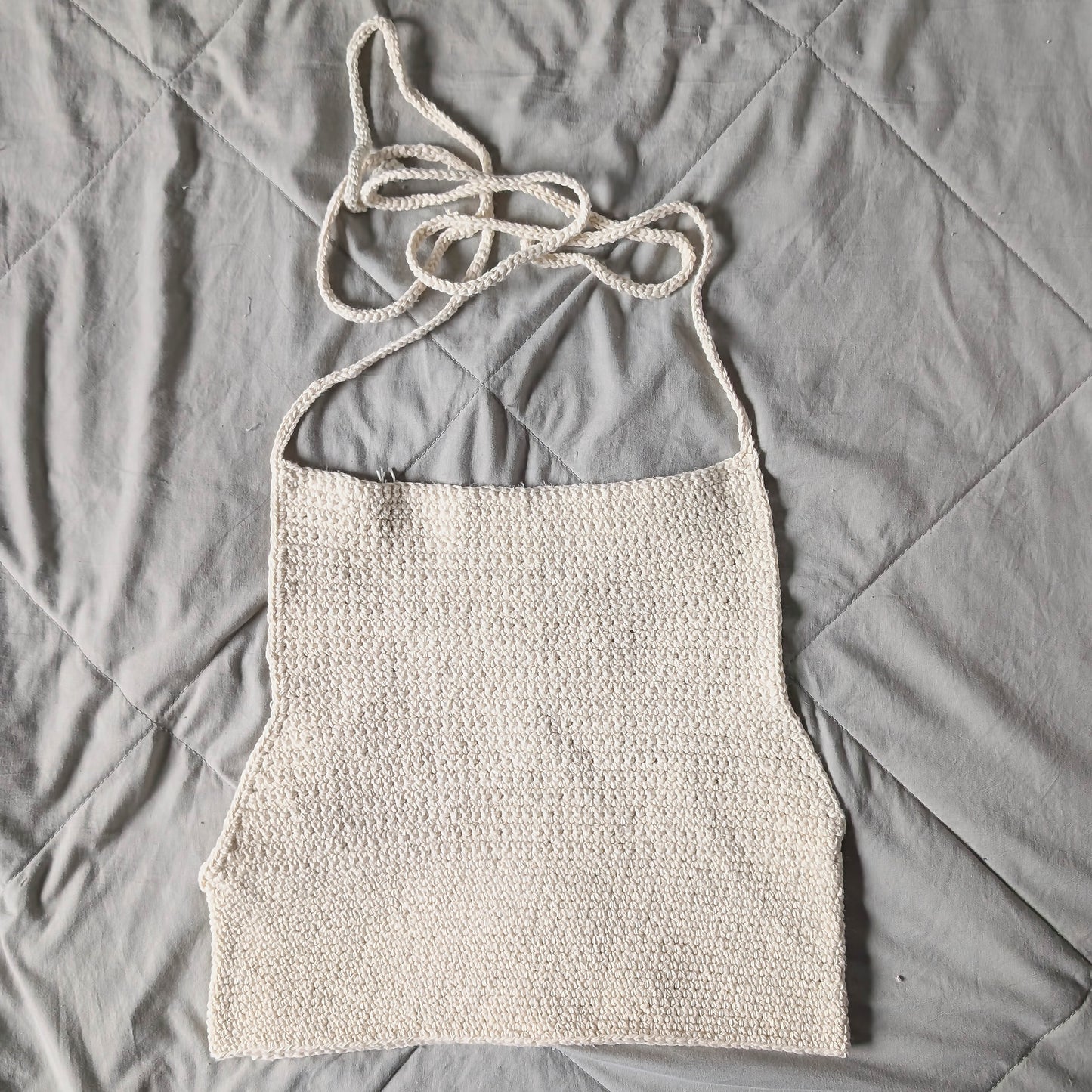 Handmade Crochet Backless Apron Tank