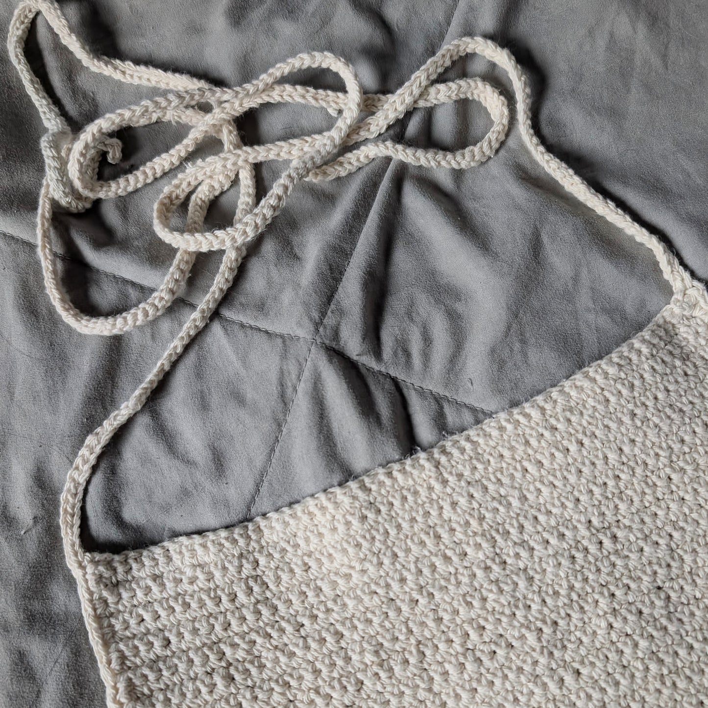Handmade Crochet Backless Apron Tank