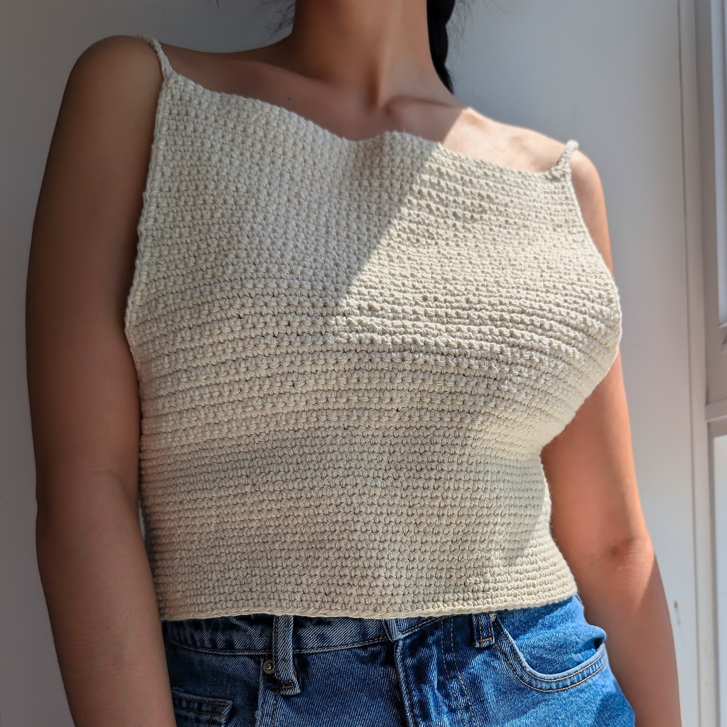 Handmade Crochet Backless Apron Tank