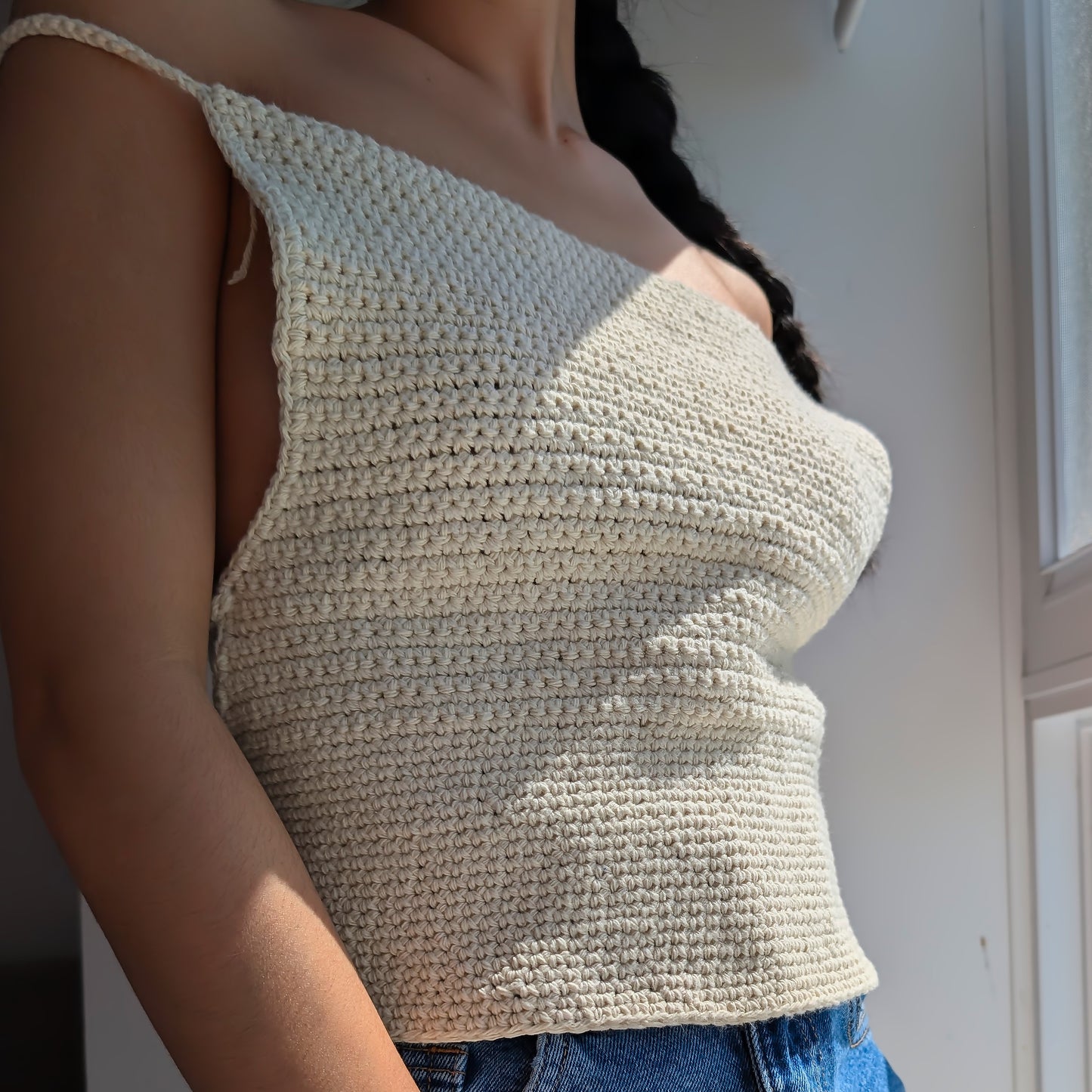 Handmade Crochet Backless Apron Tank