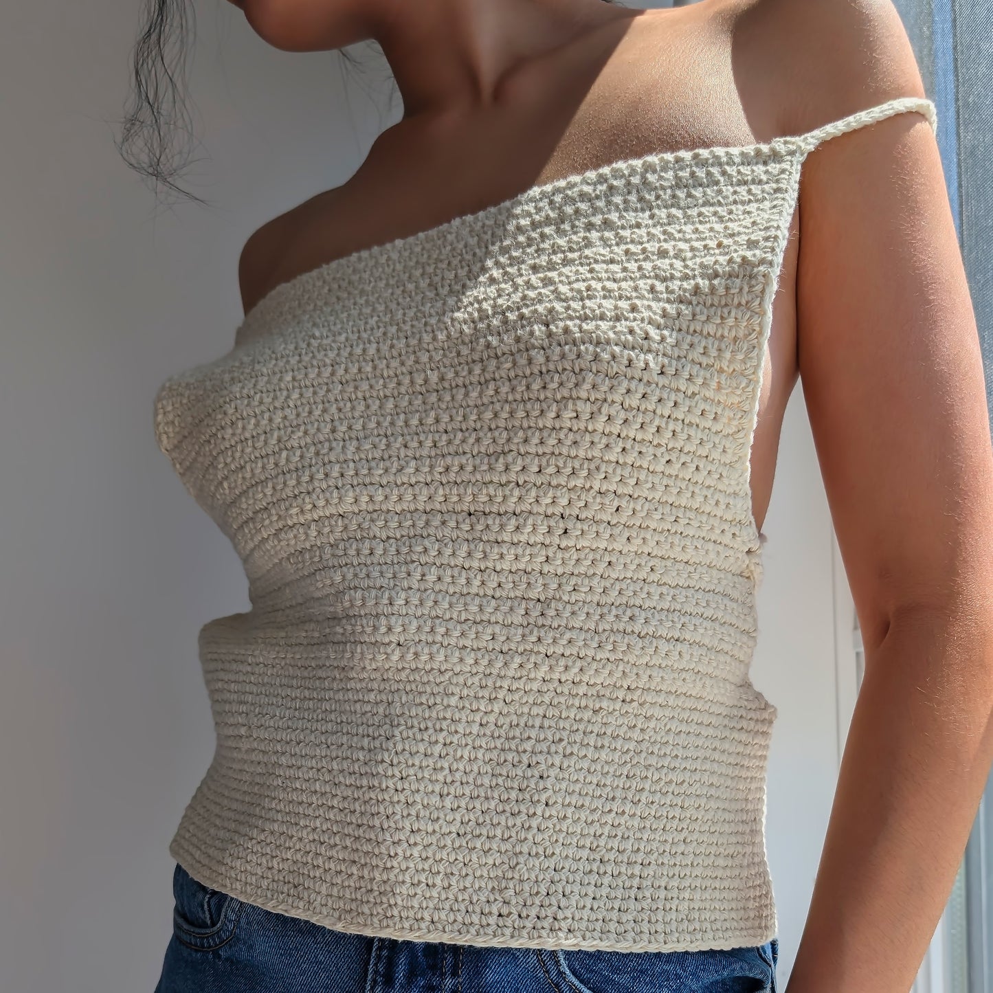 Handmade Crochet Backless Apron Tank