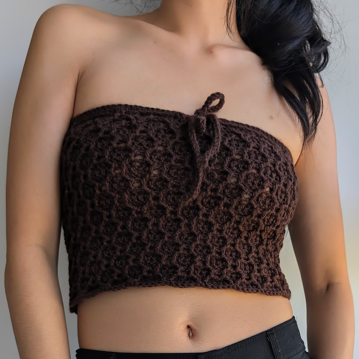 Handmade Crochet Mini Skirt/ Tube Top with Drawstring