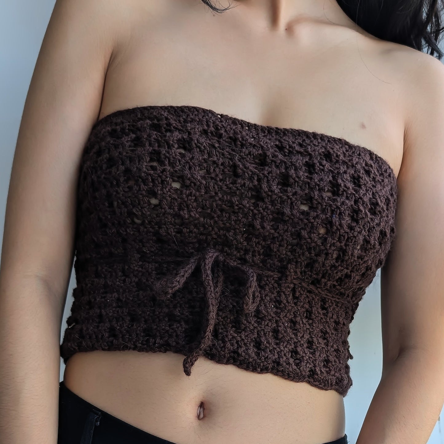 Handmade Crochet Mini Skirt/ Tube Top with Drawstring
